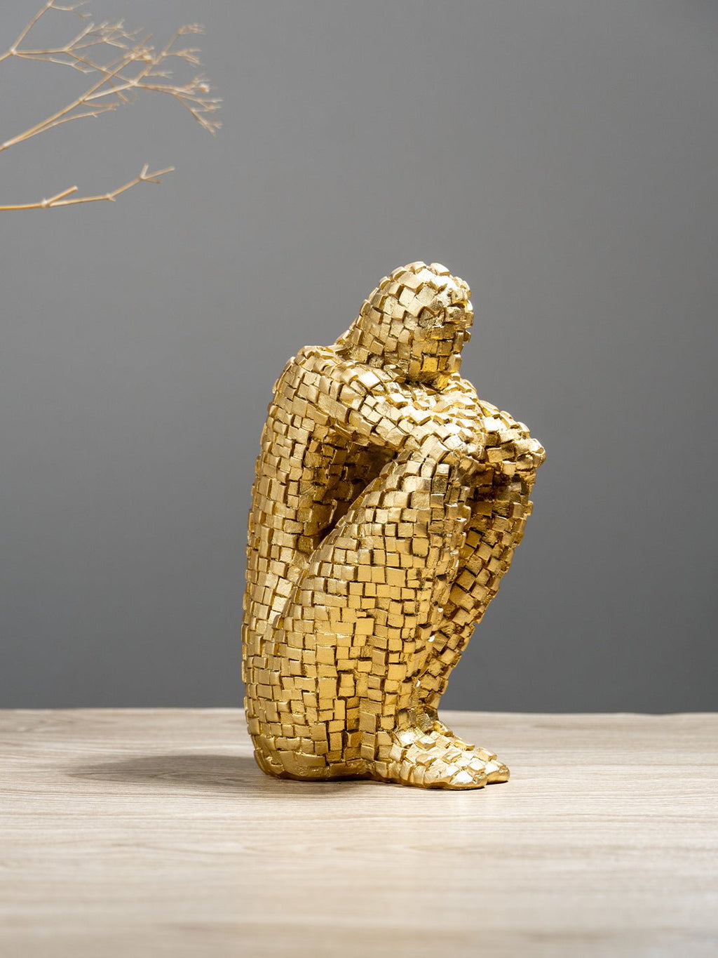 Golden Mosaic Thinker Sculpture - The Golden Theory