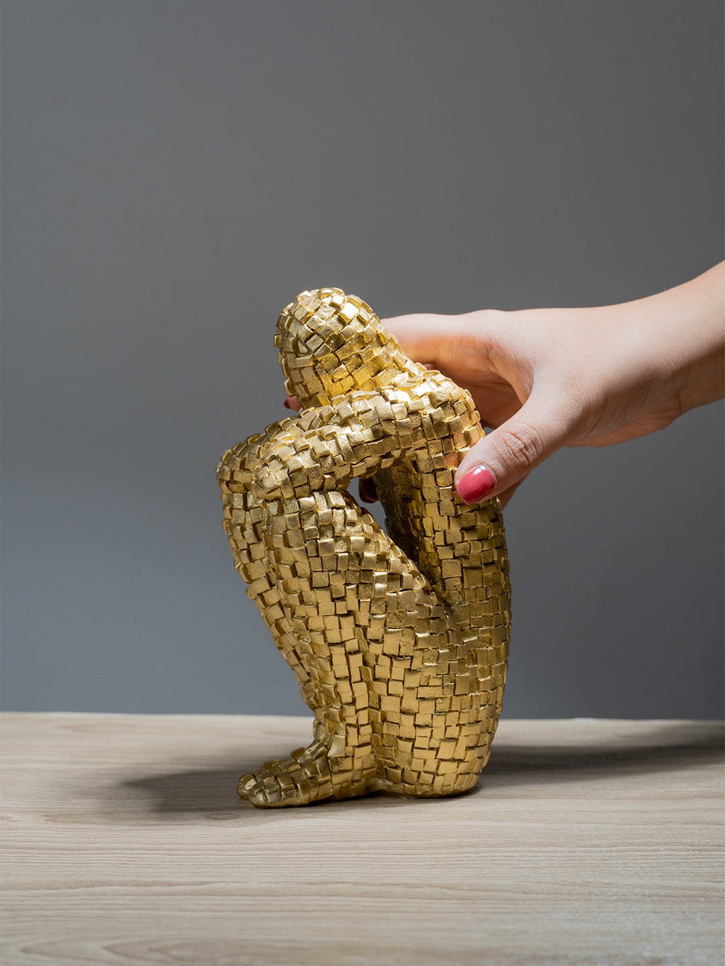 Golden Mosaic Thinker Sculpture - The Golden Theory