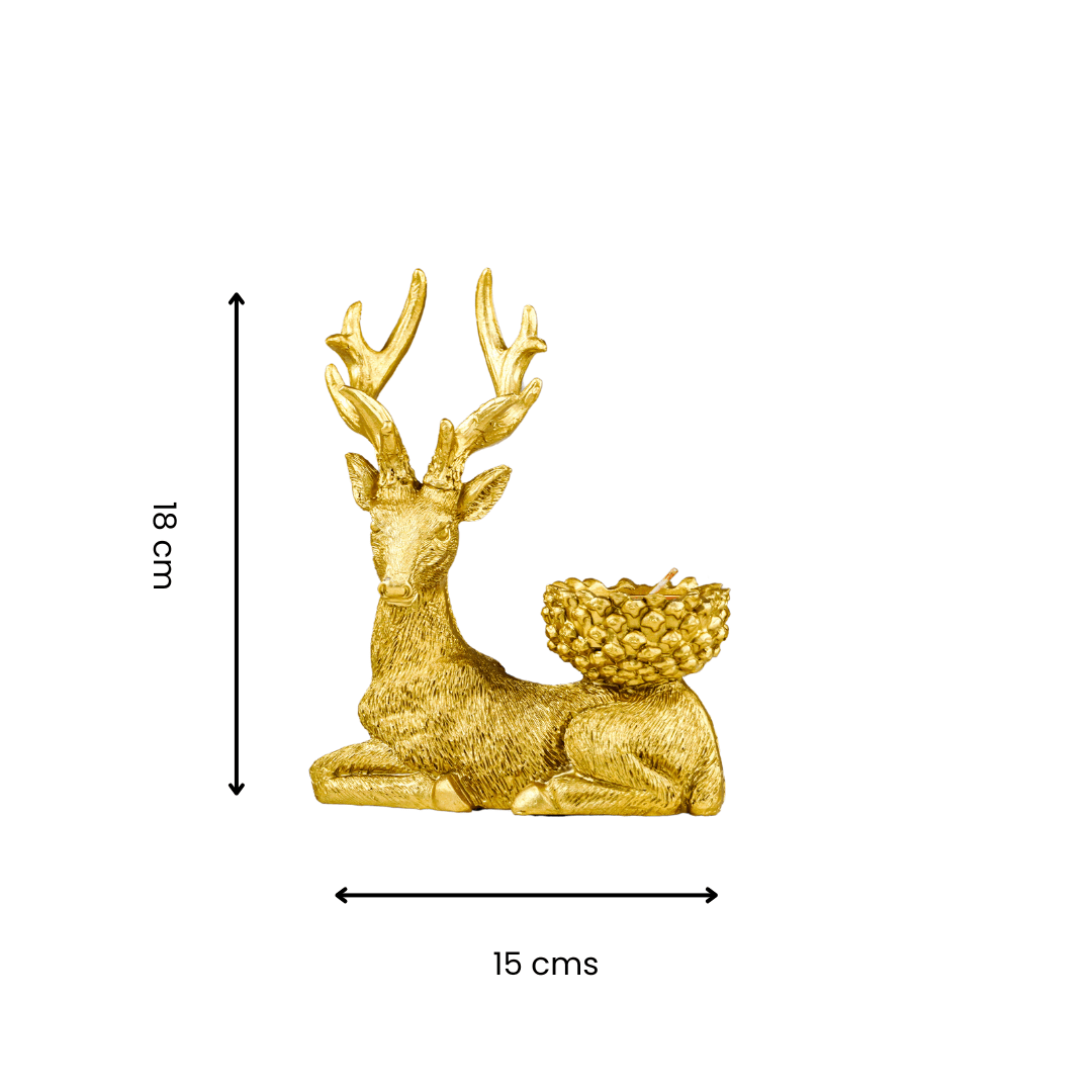 Golden Reindeer Candle Holders | Set of 2 - The Golden Theory