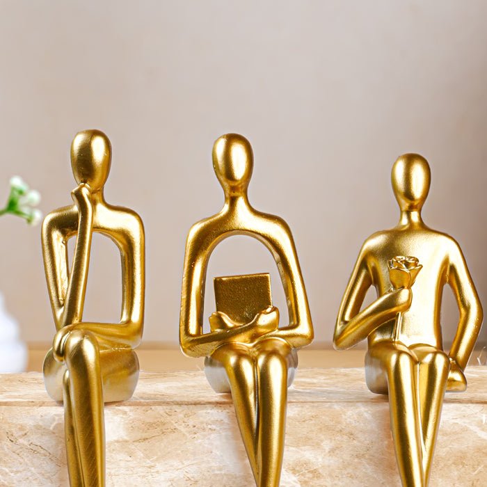 Golden Sitting Figurines | Set of 3 - The Golden Theory