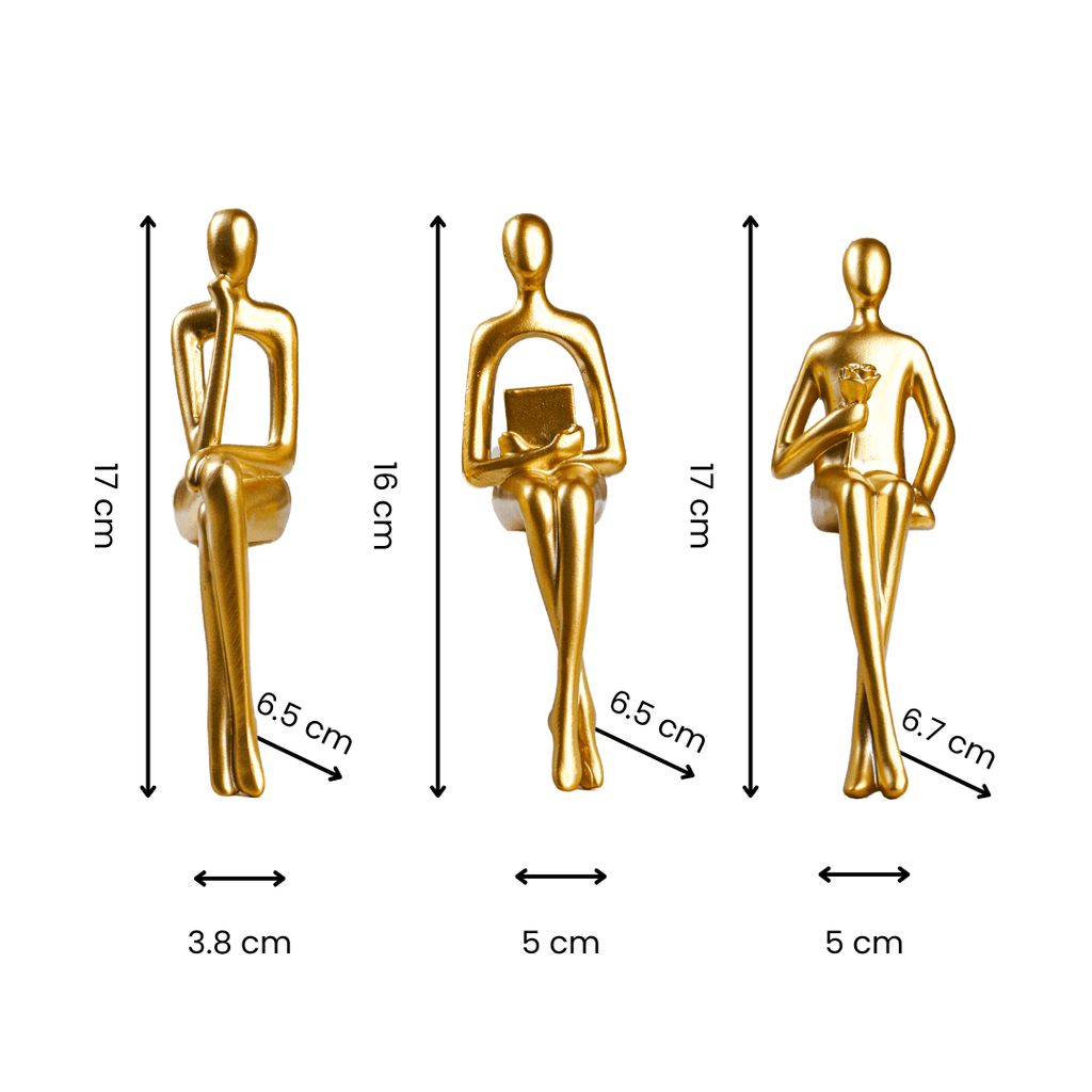 Golden Sitting Figurines | Set of 3 - The Golden Theory