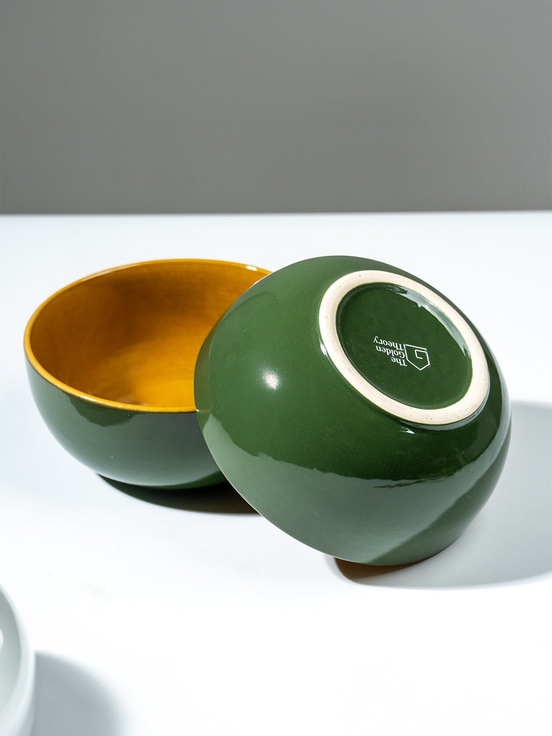 Golden Small Bowl with Green Exterior - The Golden Theory