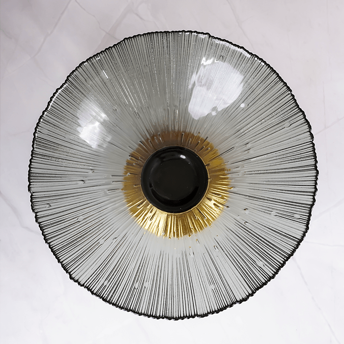 Gray Glass Bowl with Gold Base Secondary image