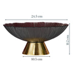 Gray Glass Bowl with Gold Base - The Golden Theory