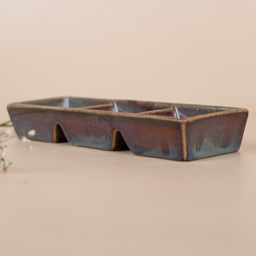 Green Ceramic Chutney Platter - The Golden Theory