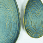 Green Ceramic Drop-Shaped Snack Plate | Set of 2 - The Golden Theory