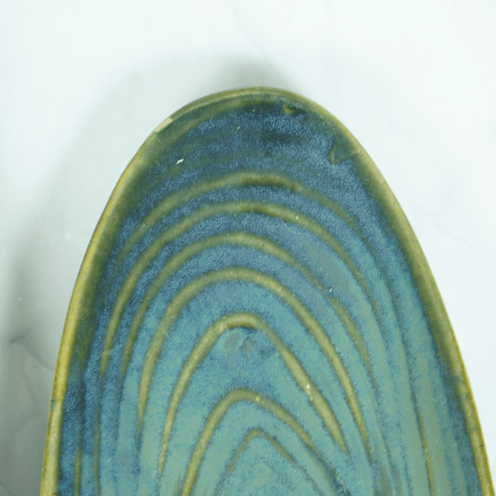 Green Ceramic Drop-Shaped Snack Plate | Set of 2 - The Golden Theory