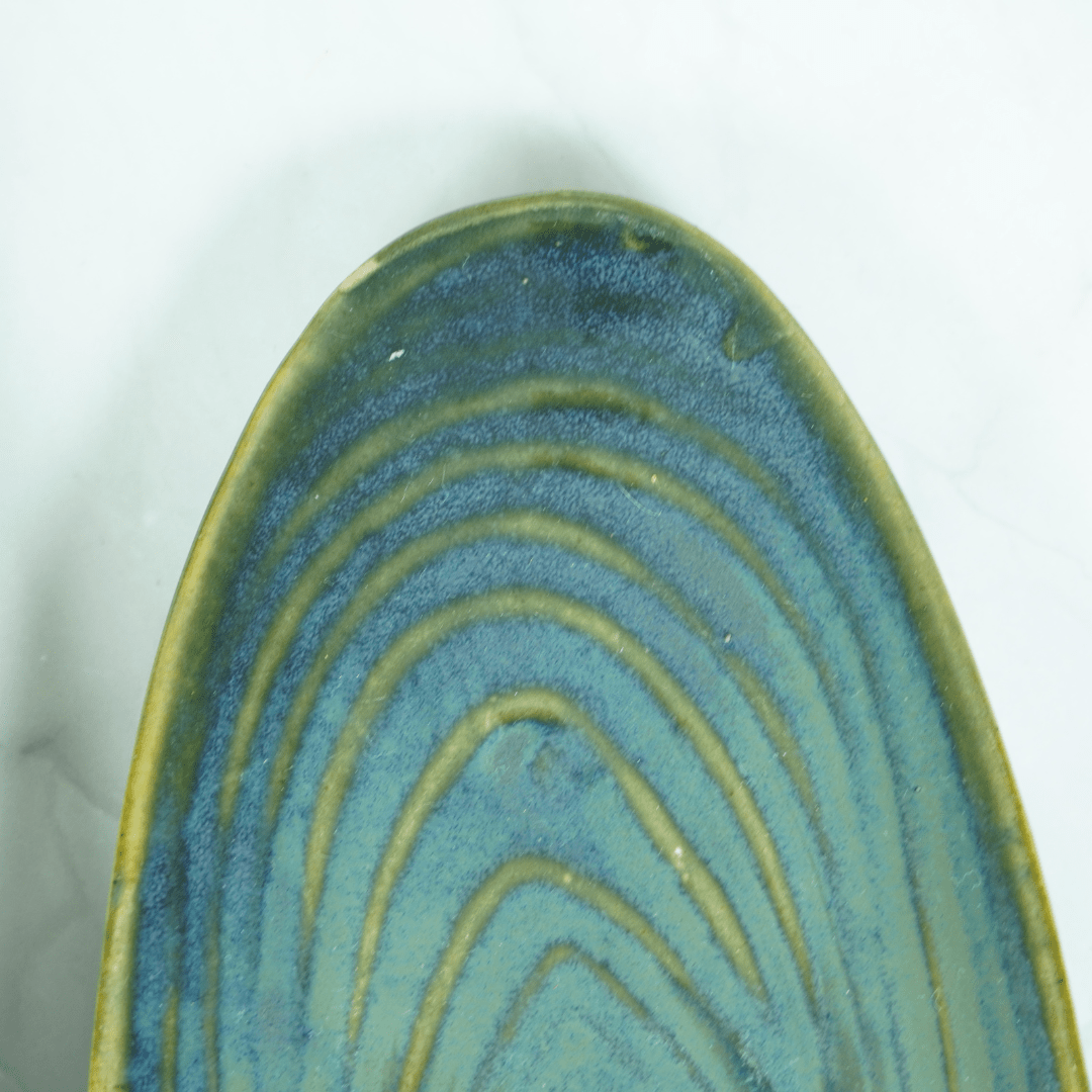 Green Ceramic Drop-Shaped Snack Plate | Set of 2 - The Golden Theory