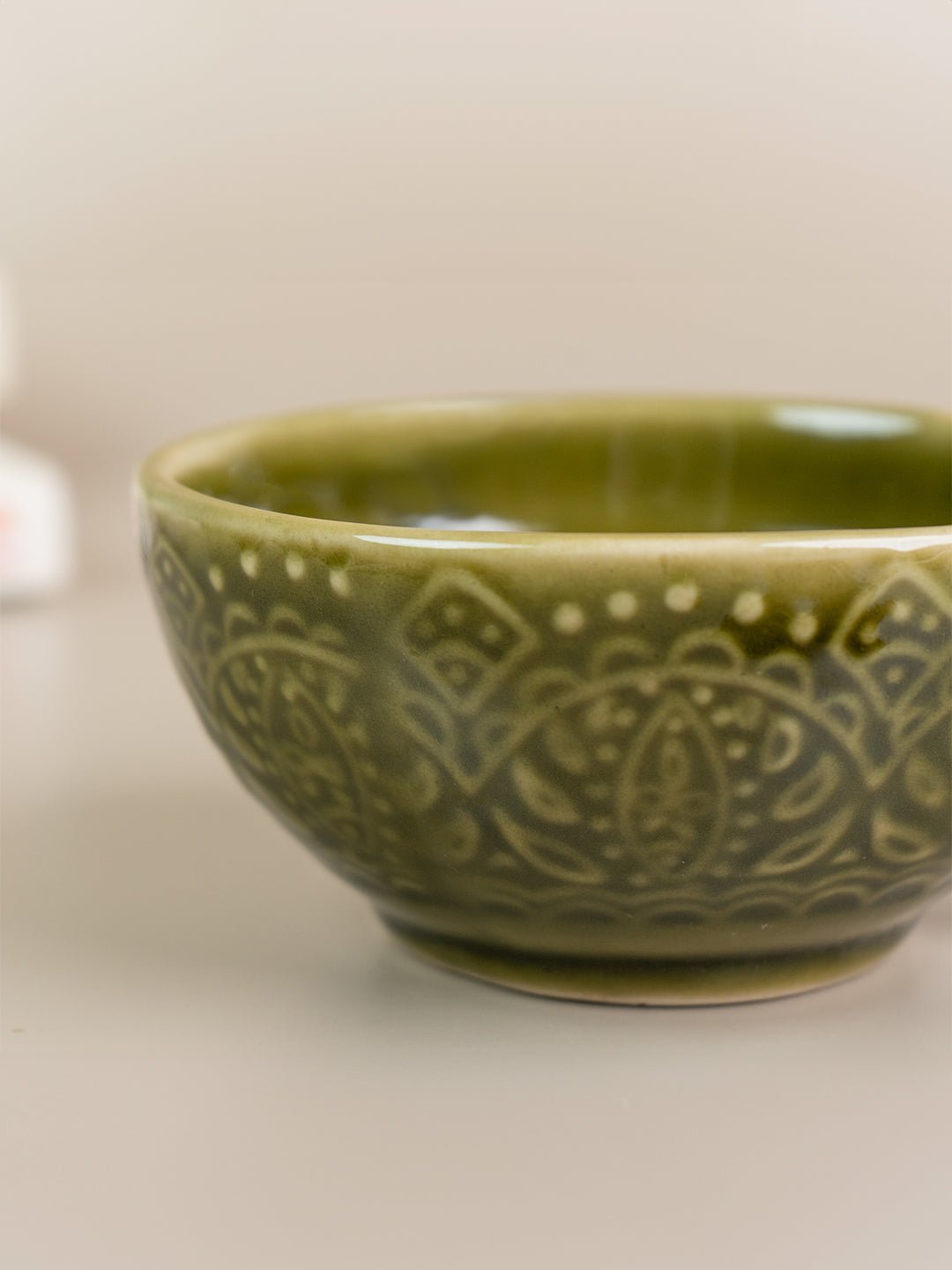 Green Ceramic Latte Mugs with Design - The Golden Theory