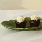 Green Ceramic Leaf Shaped Platter - The Golden Theory