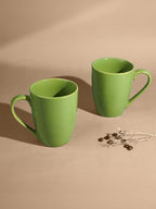 Green Ceramic Mug with Curved Handle - The Golden Theory