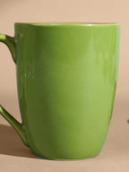 Green Ceramic Mug with Curved Handle - The Golden Theory