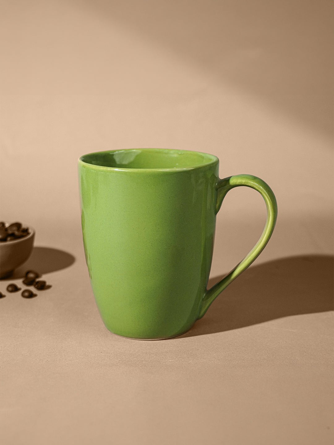 Green Ceramic Mug with Curved Handle - The Golden Theory Main image