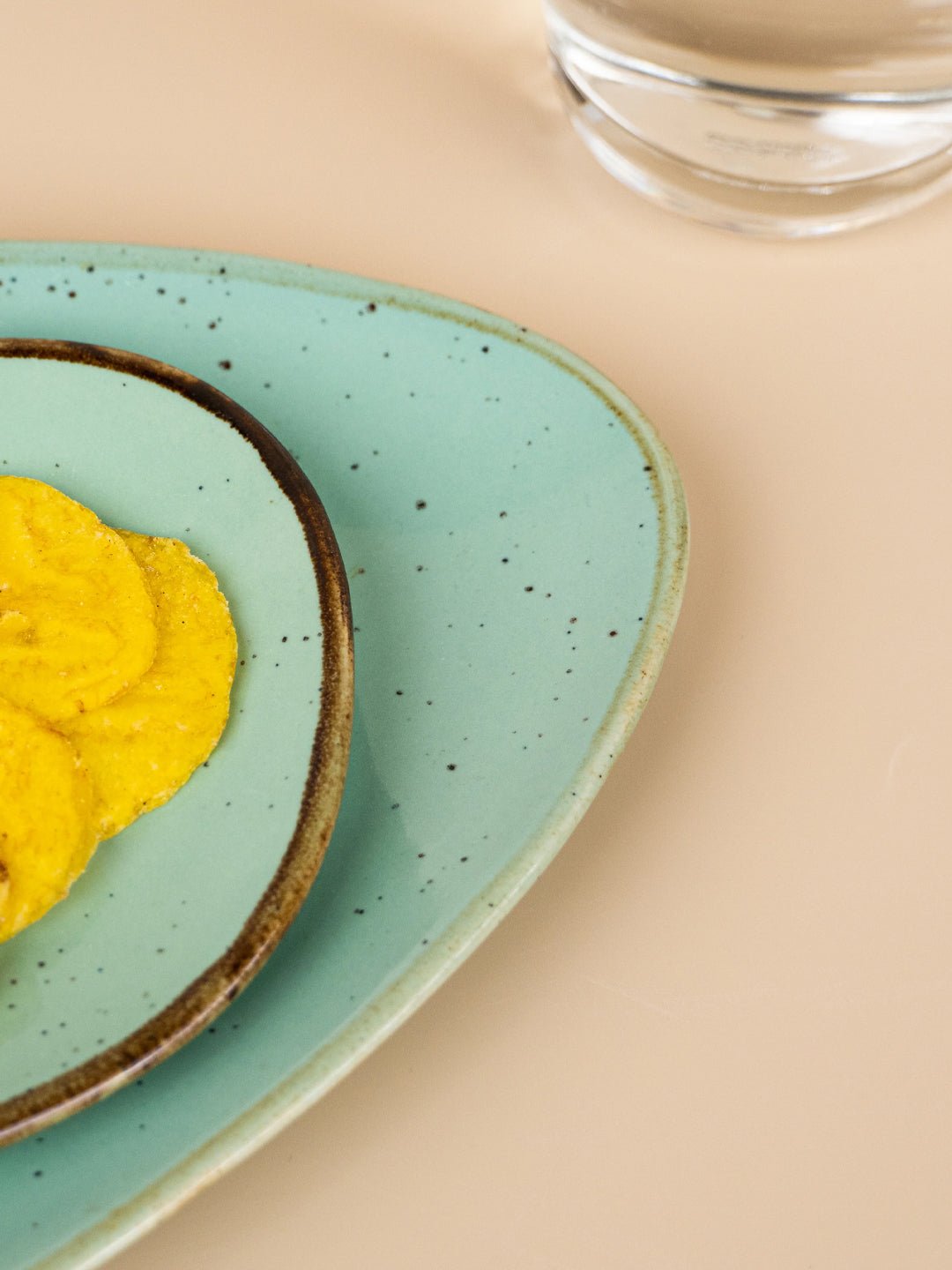 Green Ceramic Oval Shaped Platter | Set of 2 - The Golden Theory