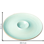 Green Color Chip and Dip Platter with Spiral Design - The Golden Theory