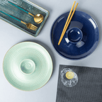 Green Color Chip and Dip Platter with Spiral Design - The Golden Theory