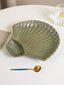 Green Color Shell-Shaped Platter - The Golden Theory