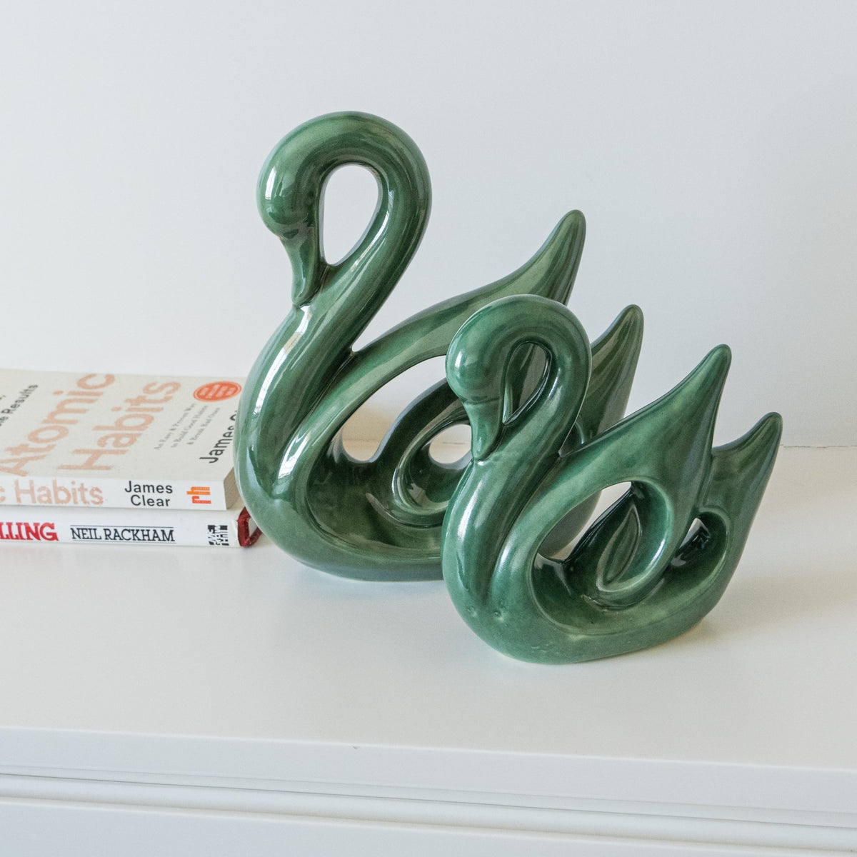 Green Hamsa Swan | Set of 2 - The Golden Theory