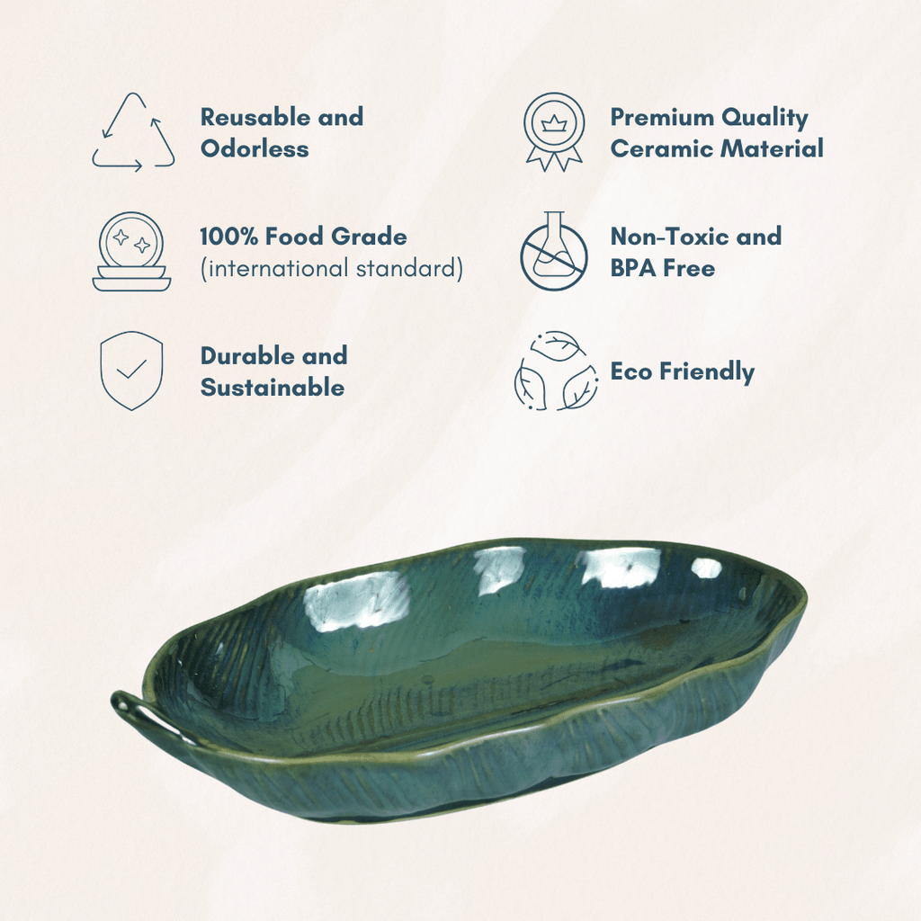 Green Leafy Eclipse Presentation Platter - The Golden Theory