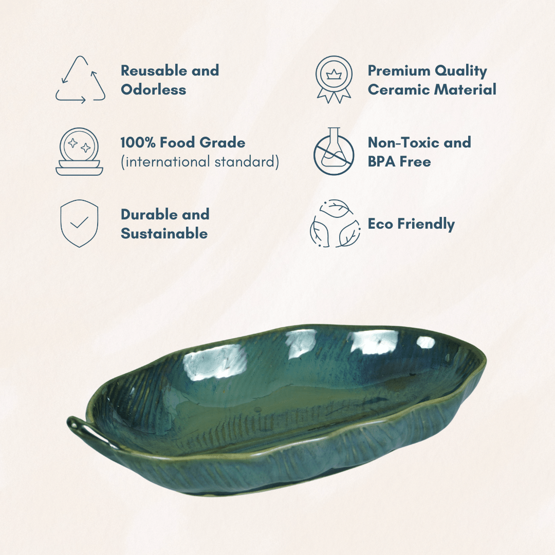 Green Leafy Eclipse Presentation Platter - The Golden Theory