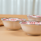 Green & Orange Scallop-Edge Ceramic Bowls Set of 3 - The Golden Theory