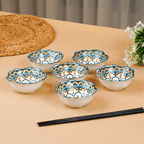 Green & Orange Scallop-Edge Ceramic Bowls - Set of 6 - The Golden Theory