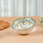 Green & Orange Scallop-Edge Ceramic Bowls - Set of 6 - The Golden Theory