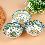Green & Orange Scallop-Edge Ceramic Bowls - Set of 6 - The Golden Theory