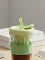Green Silicone Grip Sipper with Infuser - The Golden Theory