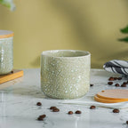 Green Textured Canister Set with Bamboo Lids and Tray Set of 3 - The Golden Theory