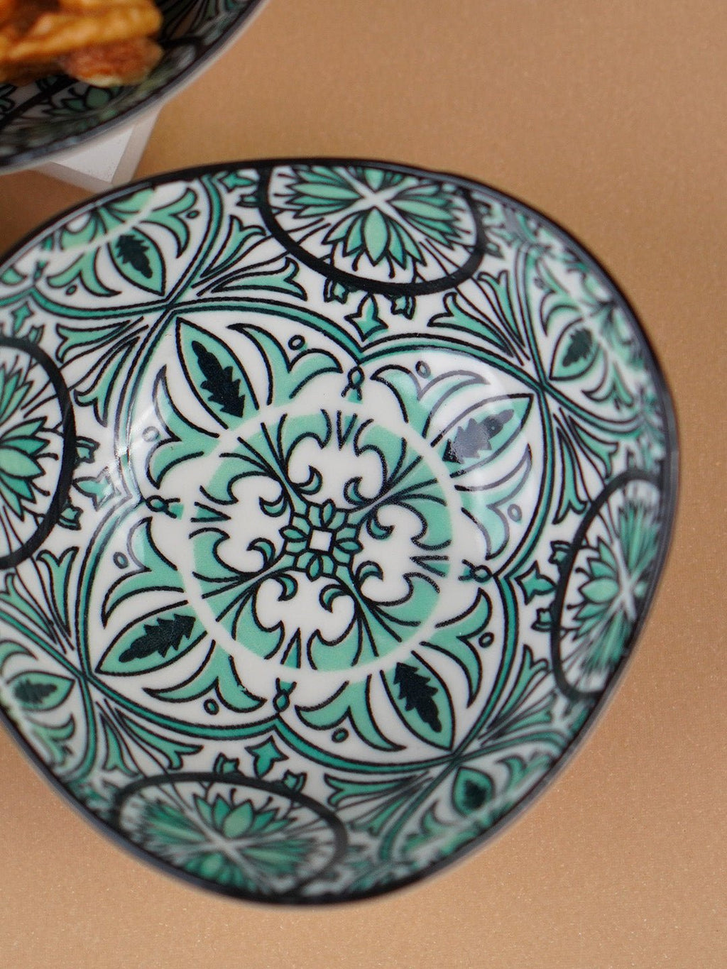 Green & White Fern Square Ceramic Bowls Set of 3 - The Golden Theory