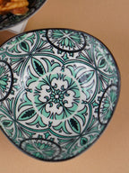 Green & White Fern Square Ceramic Bowls Set of 3 - The Golden Theory