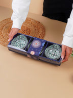 Green & White Fern Square Ceramic Bowls Set of 3 - The Golden Theory