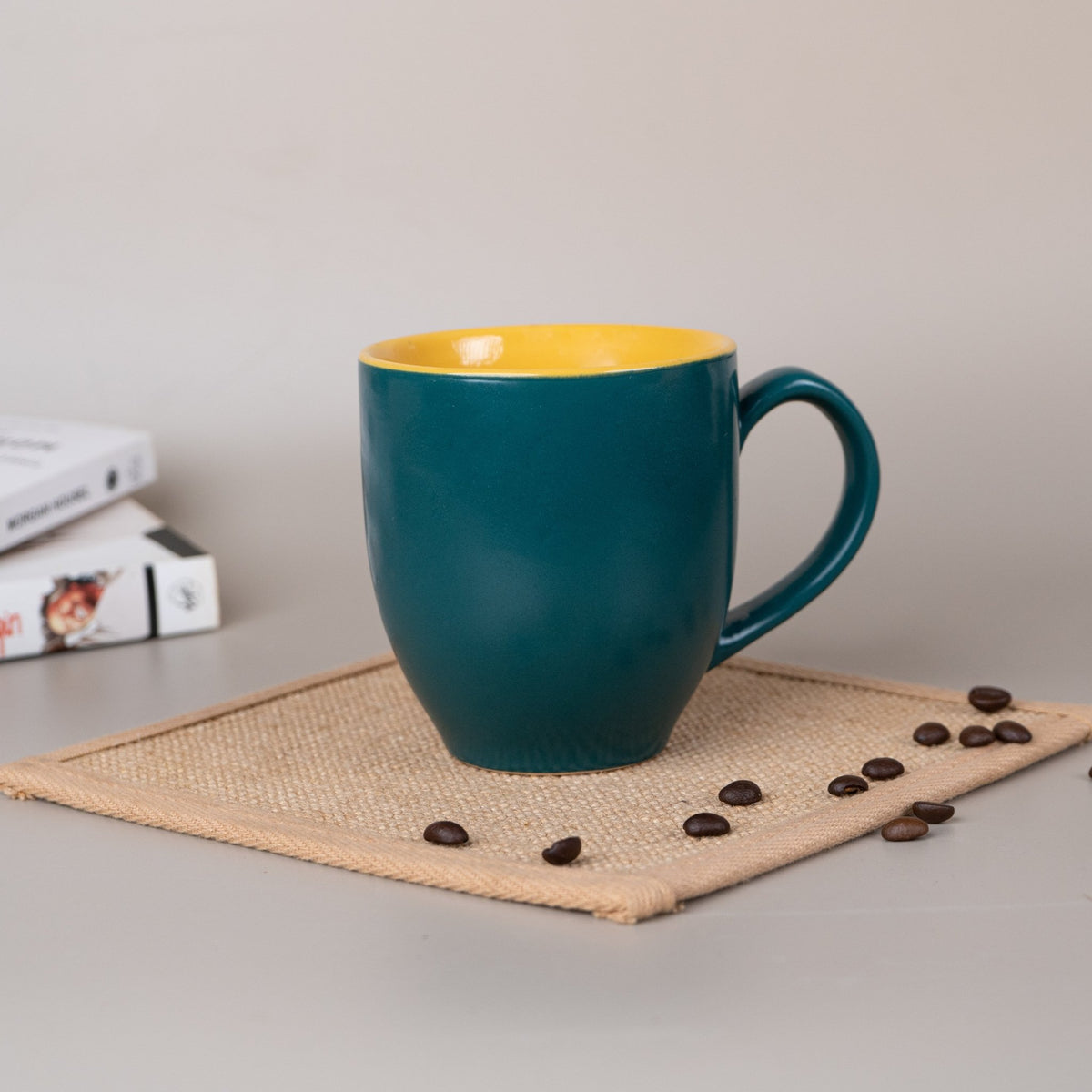 Green-Yellow Ceramic Coffee Mug - The Golden Theory