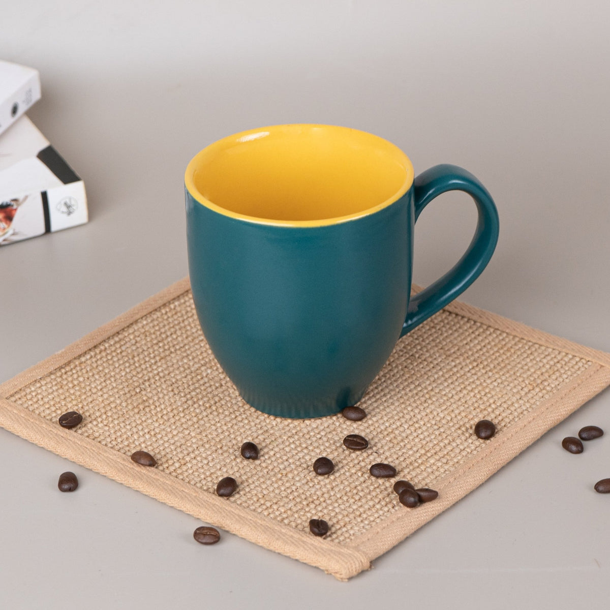 Green-Yellow Ceramic Coffee Mug - The Golden Theory