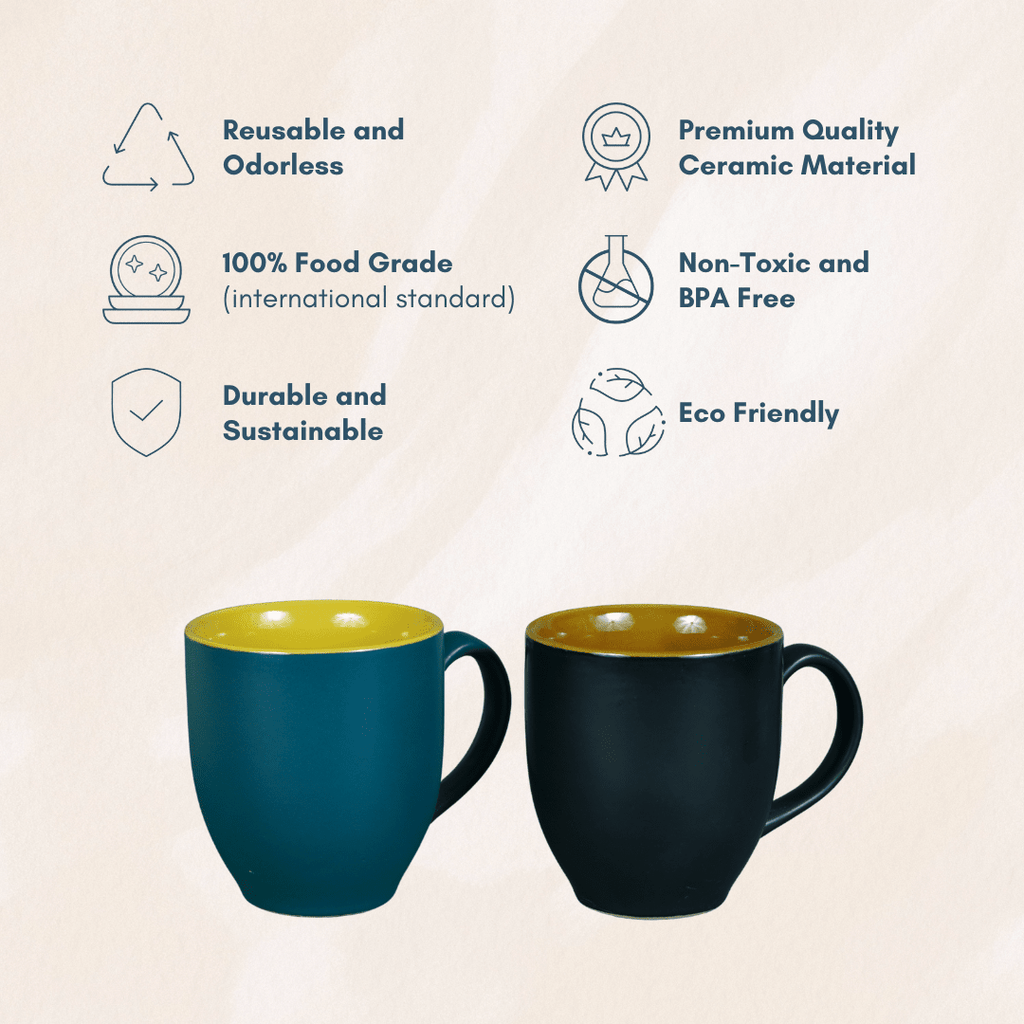 Green-Yellow Ceramic Coffee Mug - The Golden Theory