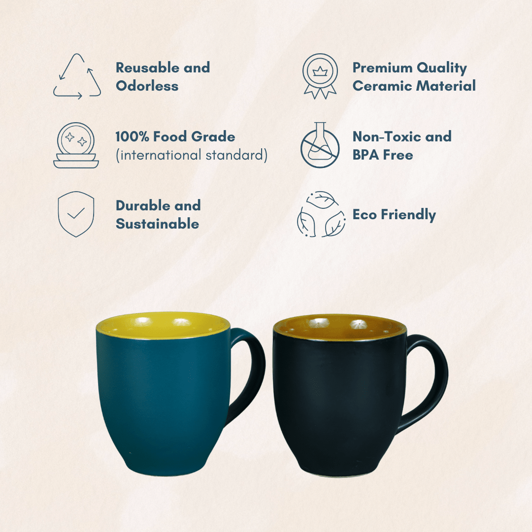 Green-Yellow Ceramic Coffee Mug - The Golden Theory