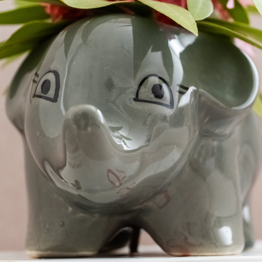 Grey Baby Elephant Planter - The Golden Theory