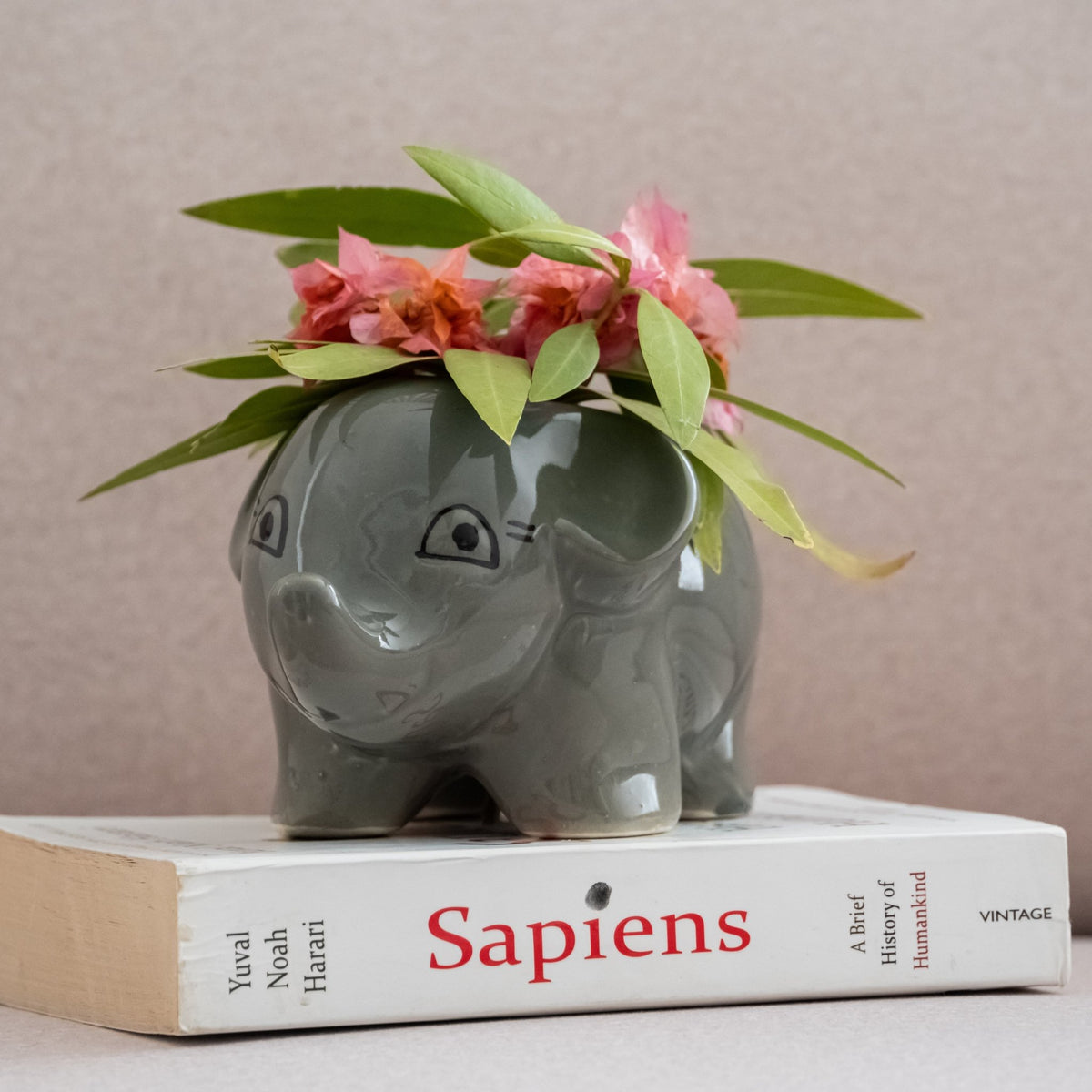 Grey Baby Elephant Planter - The Golden Theory