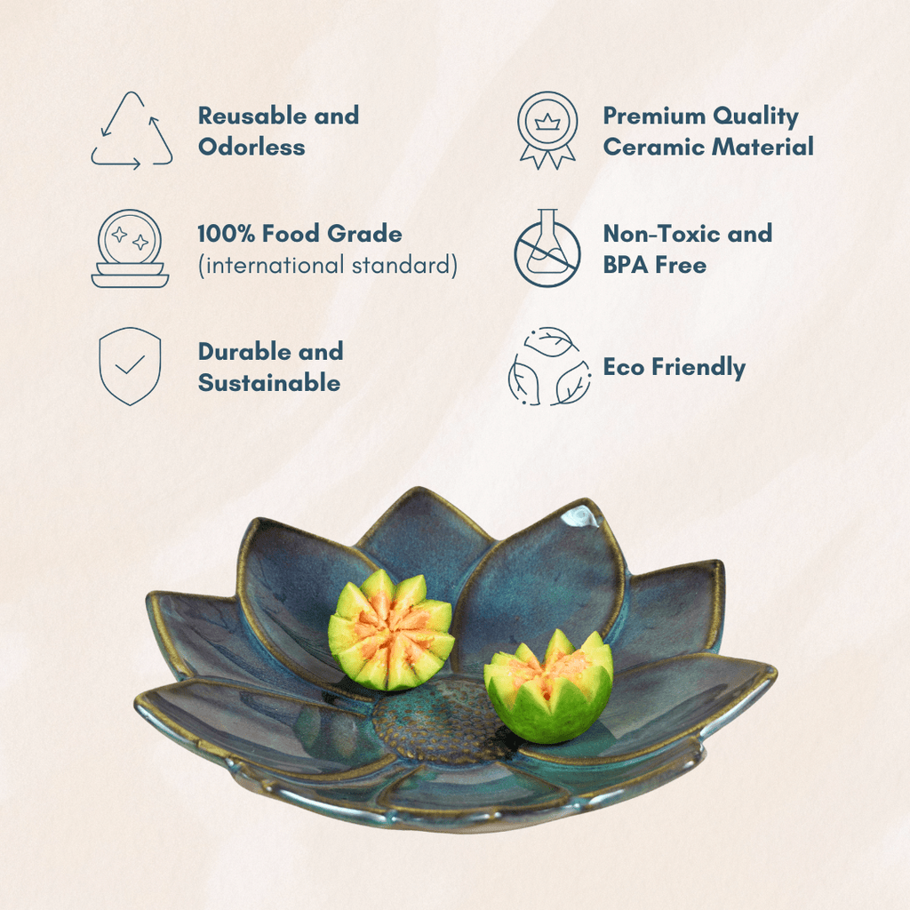 Grey Ceramic Floral Fantasy Platter - The Golden Theory