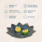 Grey Ceramic Floral Fantasy Platter - The Golden Theory