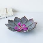 Grey Ceramic Floral Fantasy Platter - The Golden Theory