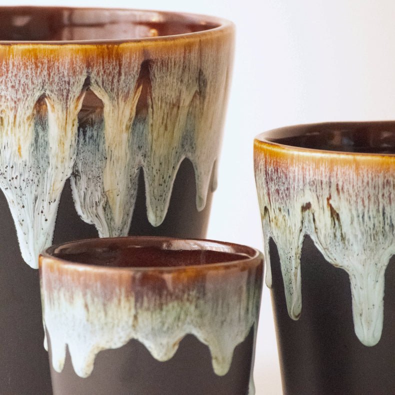 Grey Ceramic Flower Pots | Set of 3 - The Golden Theory