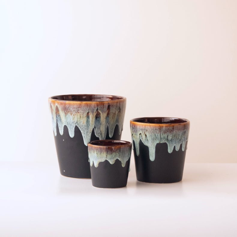 Grey Ceramic Flower Pots | Set of 3 - The Golden Theory