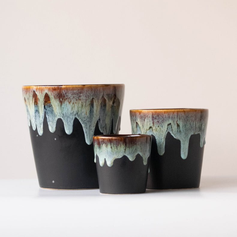 Grey Ceramic Flower Pots | Set of 3 - The Golden Theory