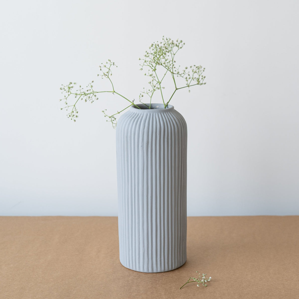 Grey Ceramic Long Flower Vase - The Golden Theory