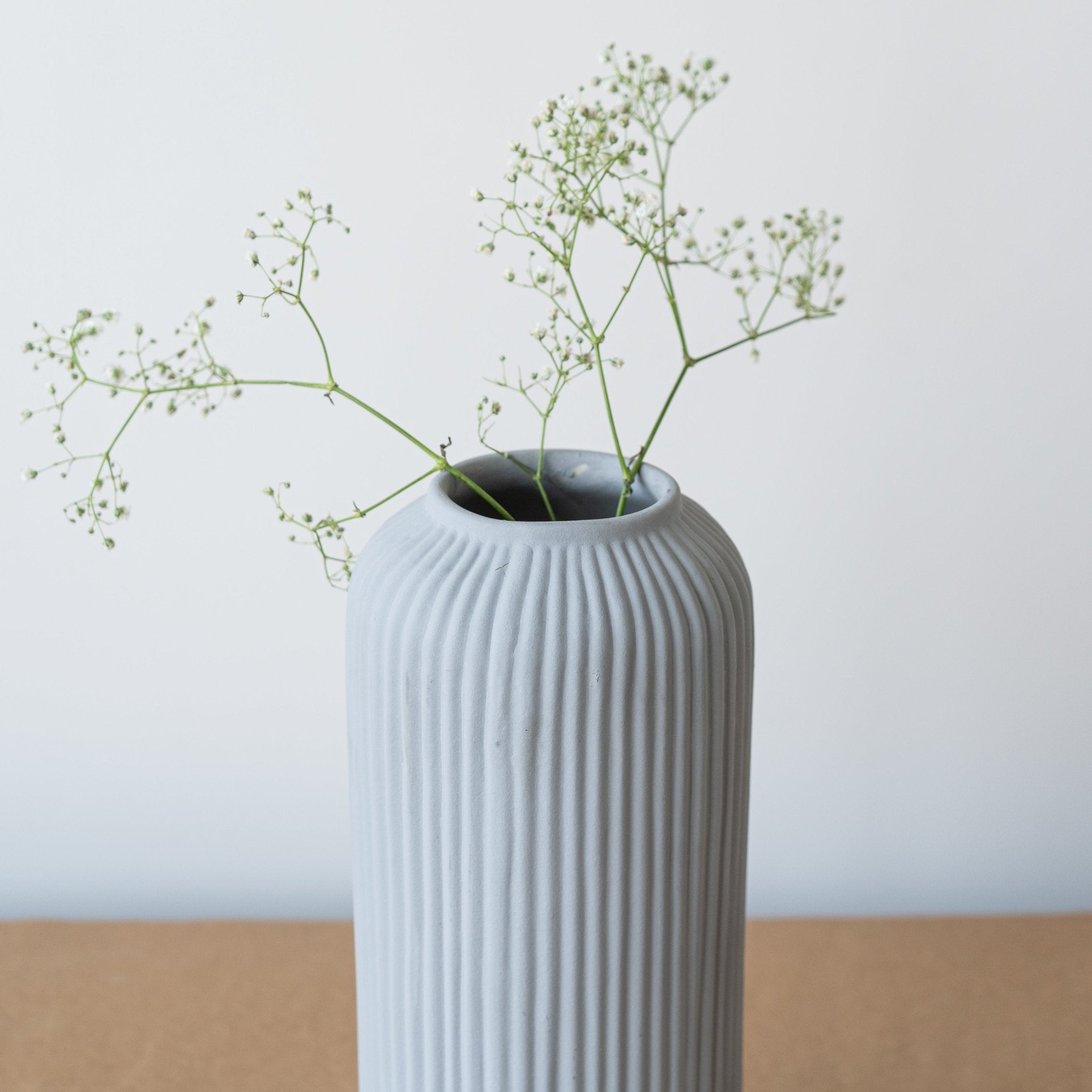 Grey Ceramic Long Flower Vase Secondary image