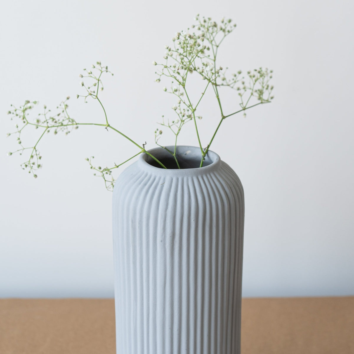 Grey Ceramic Long Flower Vase - The Golden Theory