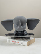 Grey Color Cute Elephant Statue with Tray - The Golden Theory