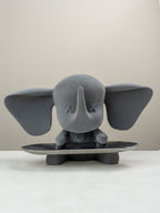 Grey Color Cute Elephant Statue with Tray - The Golden Theory